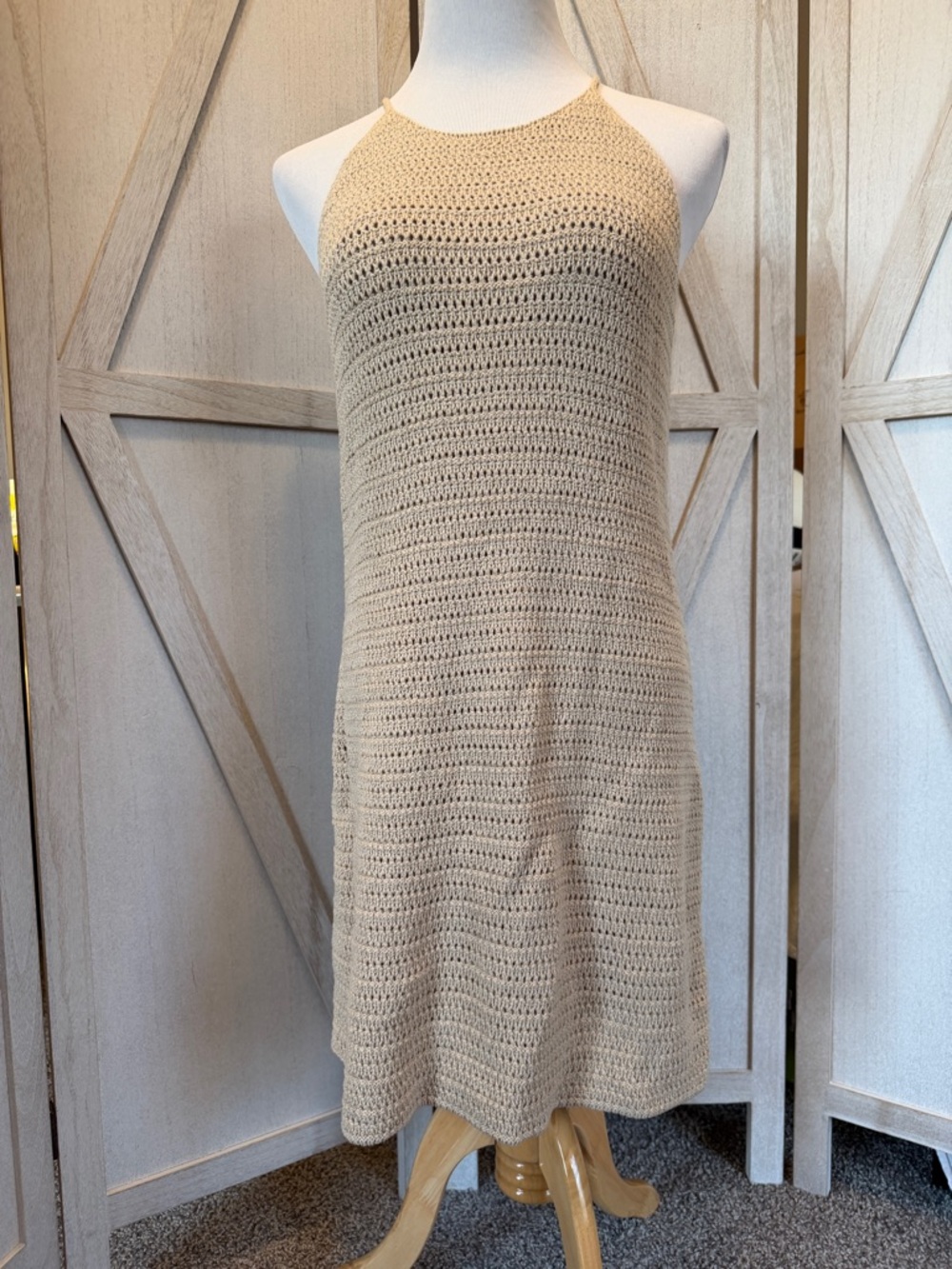 Banana Republic Tan Crocheted Dress